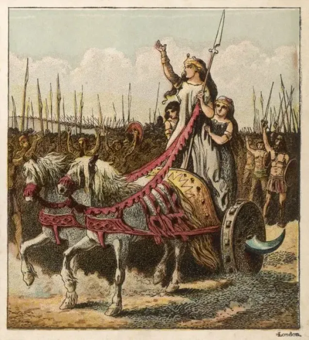 Stampa con cornice : Boadicea e il suo esercito Stampa con cornice : Boadicea e il suo esercito