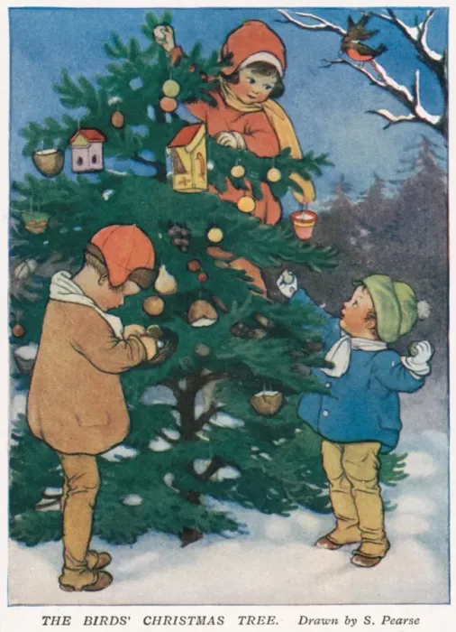 Stampa con cornice : Bambini con l'albero di Natale Stampa con cornice : Bambini con l'albero di Natale