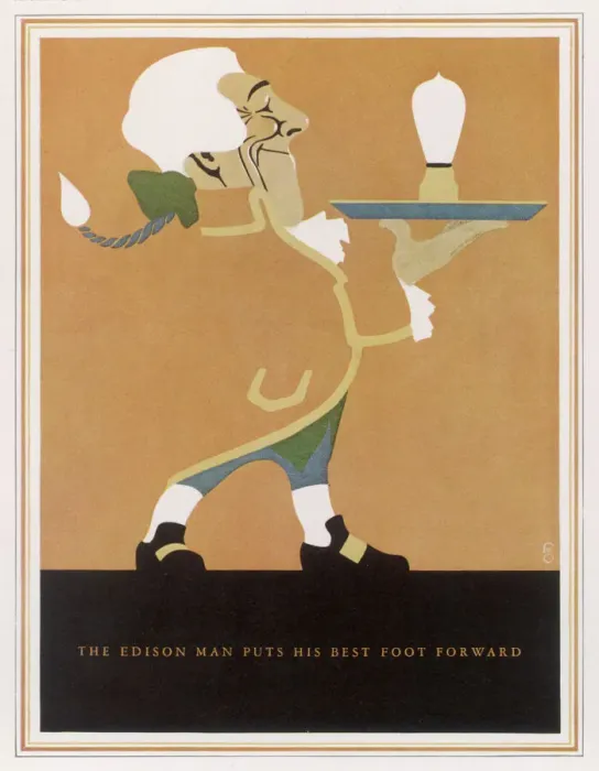 Stampa con cornice : L'Advert della Lampada di Edison