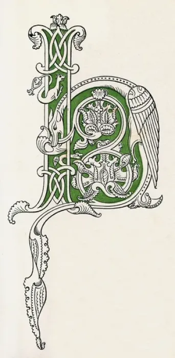Stampa con cornice : Lettera illuminata H.