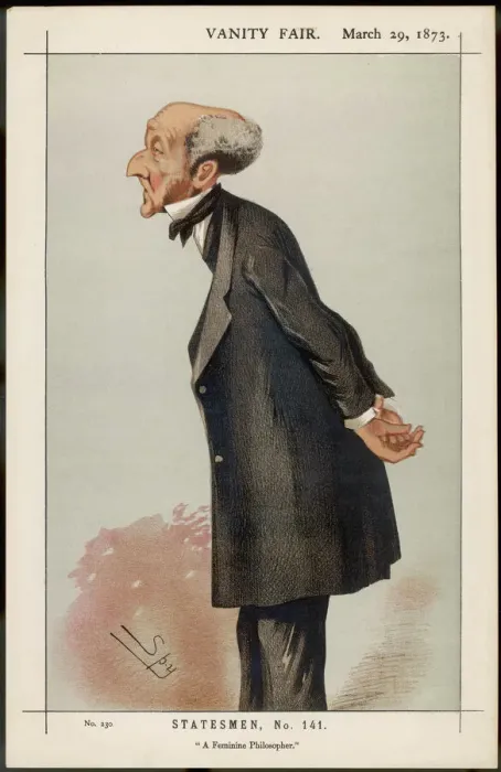 Stampa con cornice : John Stuart Mill spia