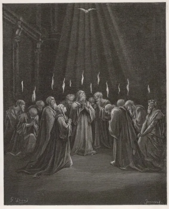 Stampa con cornice : Pentecoste (Dore) Stampa con cornice : Pentecoste (Dore)