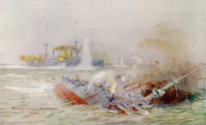 Stampa con cornice : Affondamento della Scharnhorst
