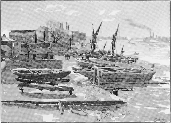 Stampa con cornice : Fiume Thames a Hammersmith