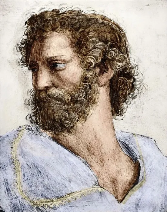 Stampa con cornice : Aristotle. Aristotele come dipinto da Raffaello in La Scuola di Atene era Stampa con cornice : Aristotle. Aristotele come dipinto da Raffaello in La Scuola di Atene era