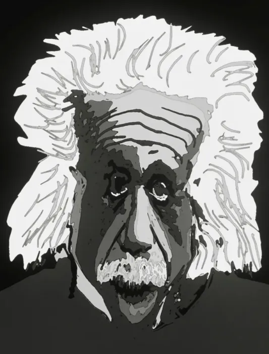 Stampa con cornice : Arte informatica di Albert Einstein
