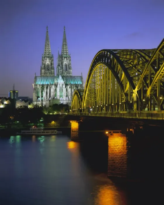 Stampa con cornice : Ponte sul fiume Reno