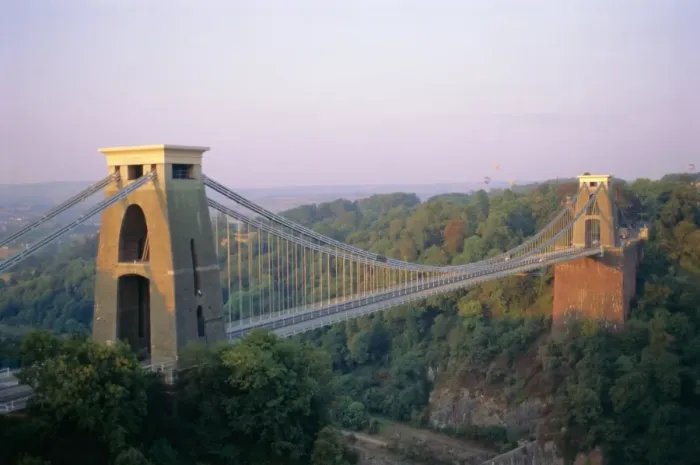 Stampa con cornice : Ponte di Clifton Sospensione costruito da Brunel a Bristol nel fiume Avon in Inghilterra Regno Unito