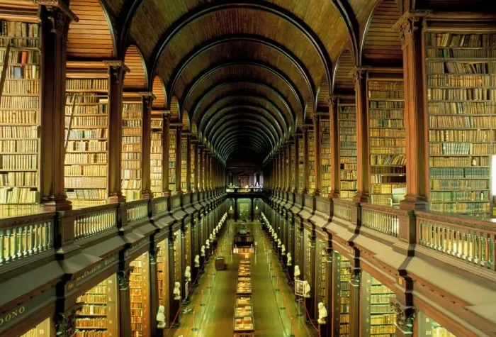 Stampa con cornice : Galleria dell'Antica Biblioteca