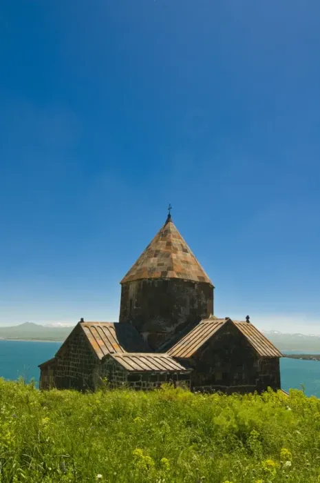 Stampa con cornice : Sevanavank (Monastero di Sevan), sul lago di Sevan in Armenia e nella regione del Caucaso