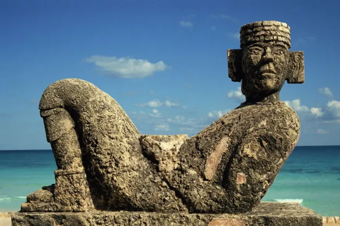 Stampa con cornice : La statua di Chac Mool
