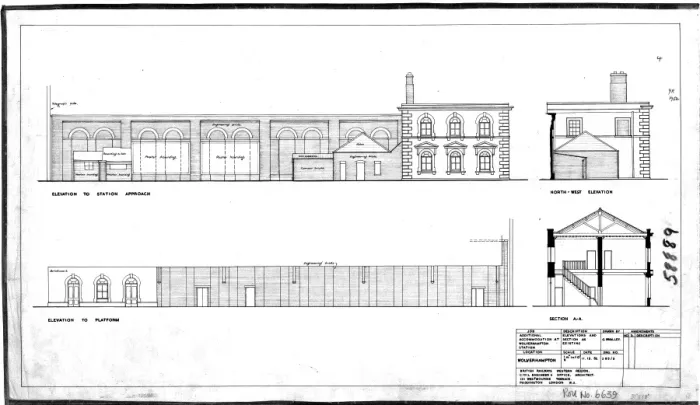 Stampa con cornice : Stazione di Wolverhampton Low Level, Alloggio aggiuntivo, Altitudini e sezioni come esistenti nel 1952 Stampa con cornice : Stazione di Wolverhampton Low Level, Alloggio aggiuntivo, Altitudini e sezioni come esistenti nel 1952