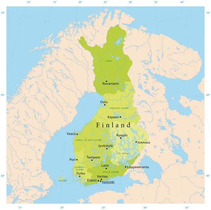 Stampa con cornice : Finland Vector Map Stampa con cornice : Finland Vector Map
