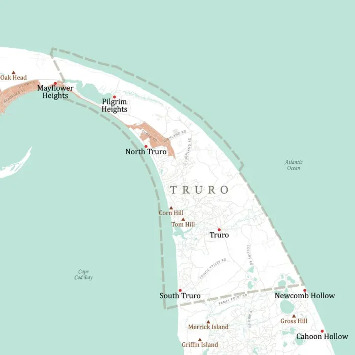 Stampa con cornice : MA Barnstable Truro Vector Road Map Stampa con cornice : MA Barnstable Truro Vector Road Map