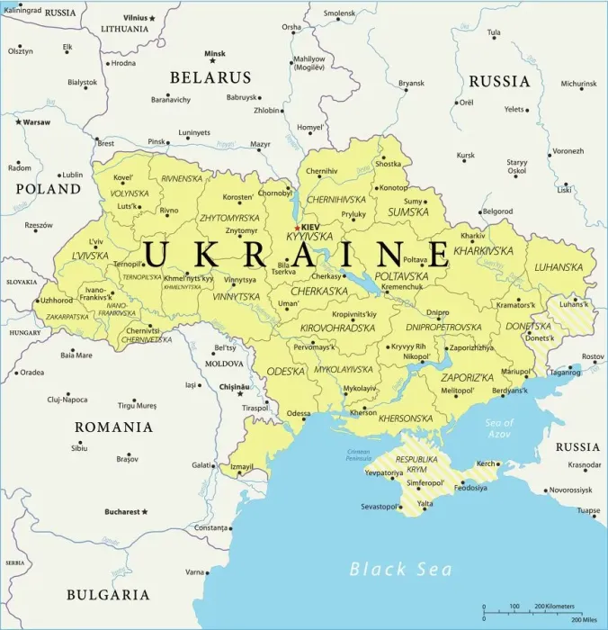 Stampa con cornice : Mappa dell'Ucraina. Stampa con cornice : Mappa dell'Ucraina.