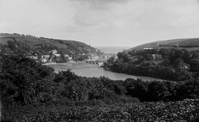 Stampa con cornice : Fiume Looe, Looe, Cornovaglia. Anni '90. Stampa con cornice : Fiume Looe, Looe, Cornovaglia. Anni '90.