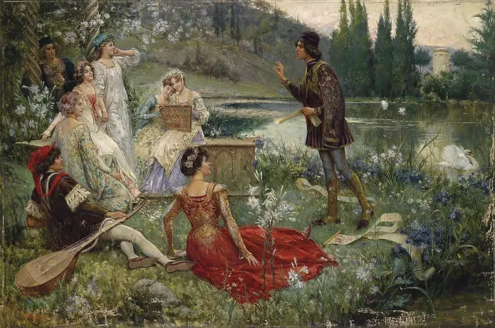 Stampa con cornice : Il Decameron