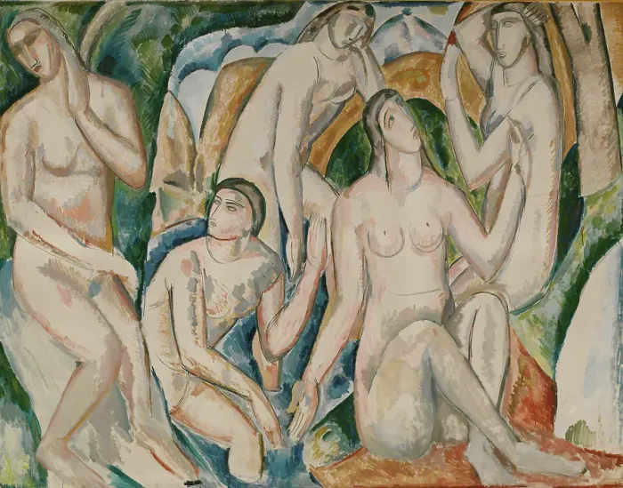 Stampa con cornice : Le bagnanti, c1908. Creatore: Andre Derain Stampa con cornice : Le bagnanti, c1908. Creatore: Andre Derain