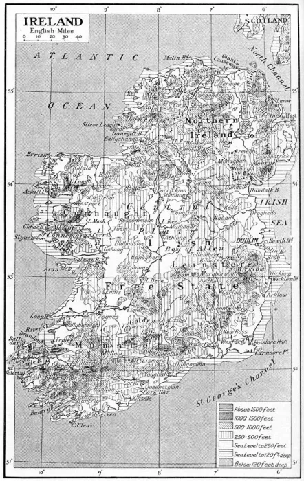 Stampa con cornice : Mappa d'Irlanda, c1930 Stampa con cornice : Mappa d'Irlanda, c1930