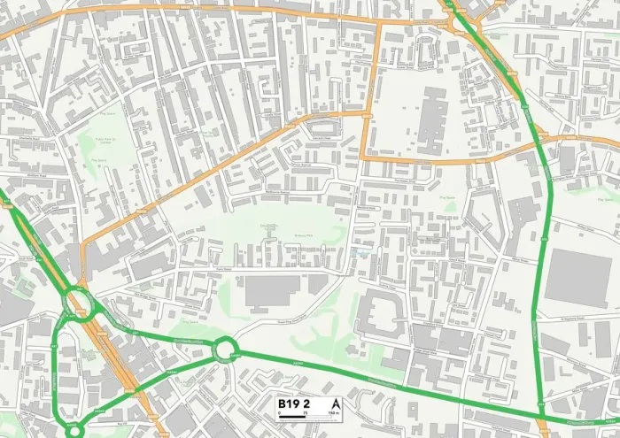 Stampa con cornice : Birmingham B19 2 Mappa Stampa con cornice : Birmingham B19 2 Mappa