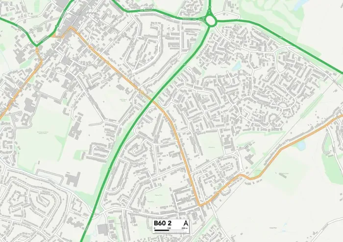 Stampa con cornice : Bromsgrove B60 2 Mappa Stampa con cornice : Bromsgrove B60 2 Mappa