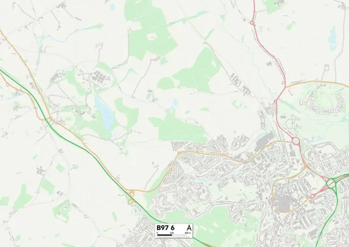 Stampa con cornice : Redditch B97 6 Mappa Stampa con cornice : Redditch B97 6 Mappa