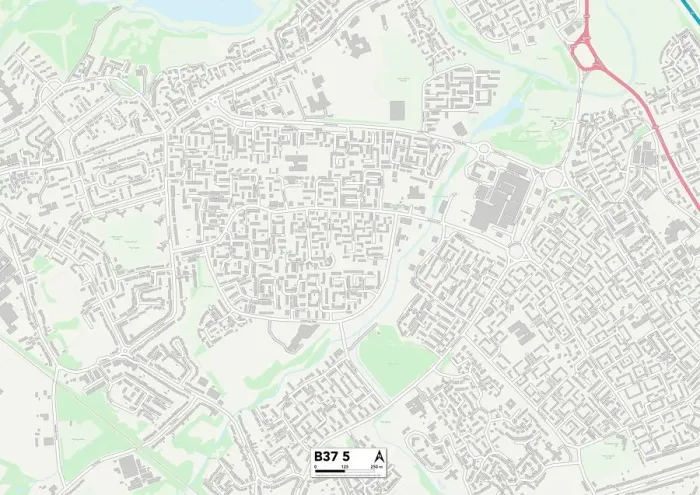 Stampa con cornice : Solihull B37 5 Map Stampa con cornice : Solihull B37 5 Map