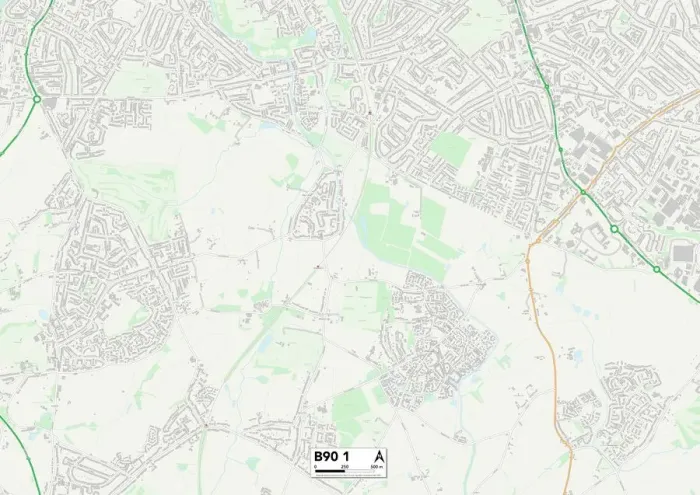 Stampa con cornice : Solihull B90 1 Map