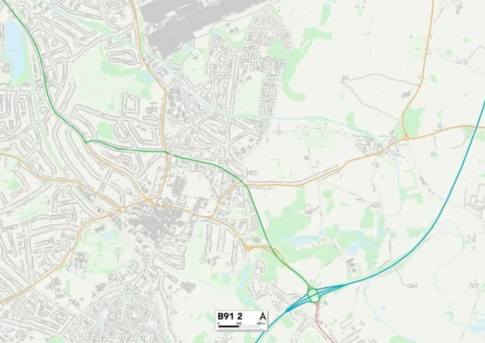 Stampa con cornice : Solihull B91 2 Mappa