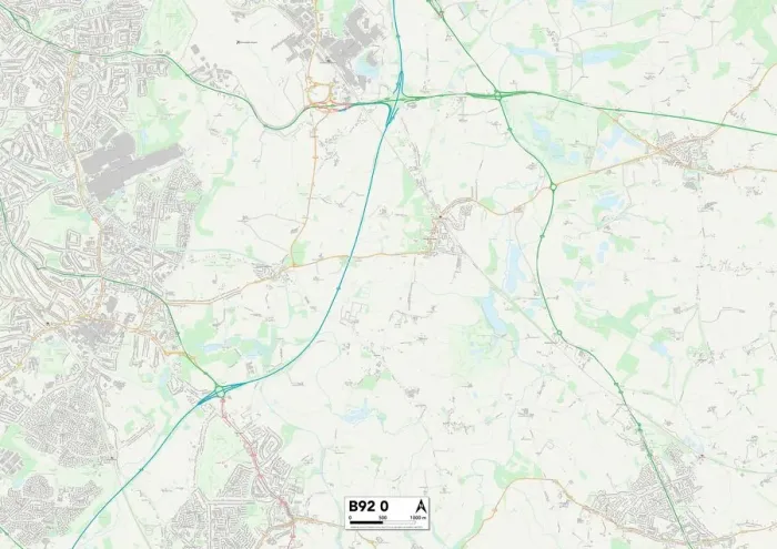 Stampa con cornice : Solihull B92 0 Mappa