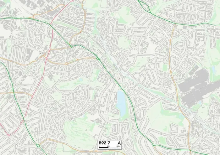 Stampa con cornice : Solihull B92 7 Map Stampa con cornice : Solihull B92 7 Map