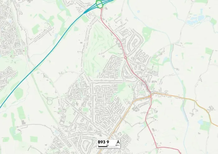 Stampa con cornice : Solihull B93 9 Map Stampa con cornice : Solihull B93 9 Map