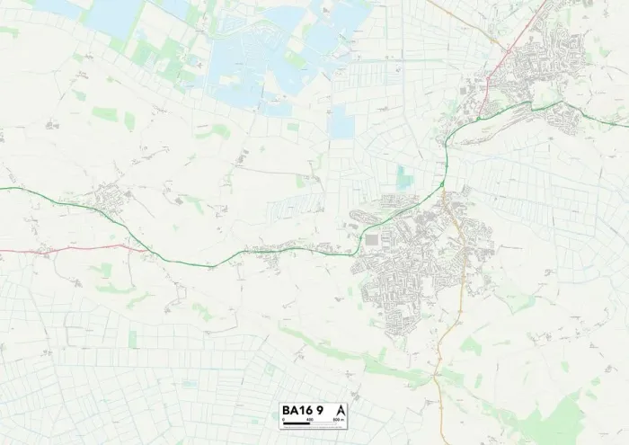 Stampa con cornice : Mendip BA16 9 Mappa