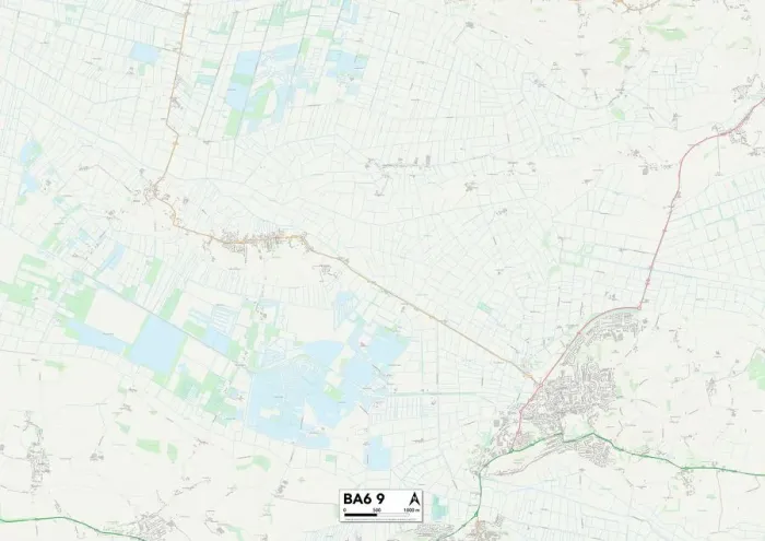 Stampa con cornice : Mendip BA6 9 Mappa