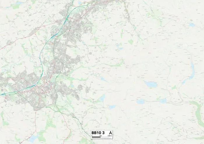 Stampa con cornice : Burnley BB10 3 Map Stampa con cornice : Burnley BB10 3 Map
