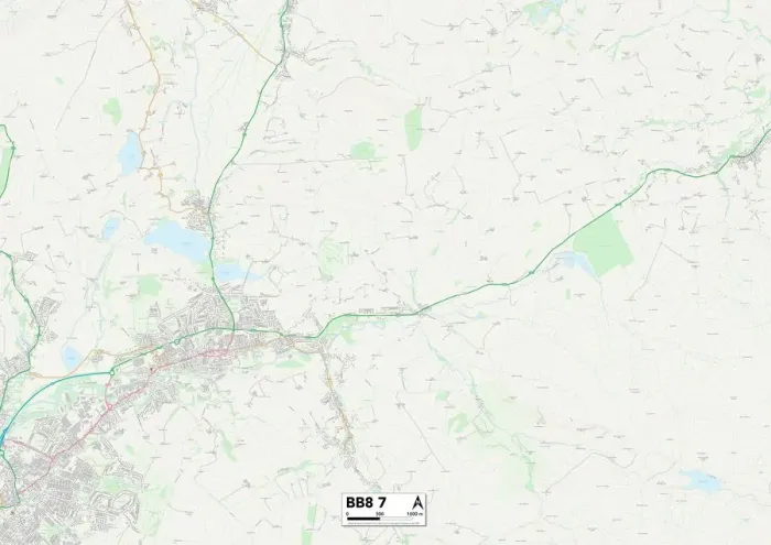 Stampa con cornice : Pendle BB8 7 Map Stampa con cornice : Pendle BB8 7 Map