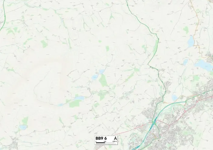Stampa con cornice : Pendle BB9 6 Map