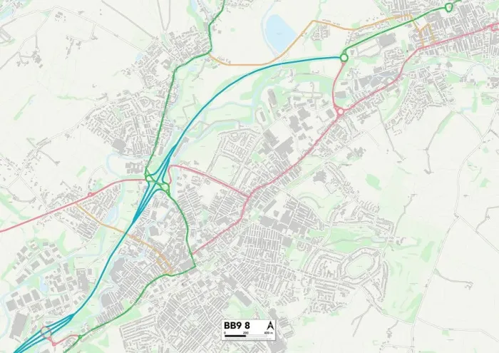 Stampa con cornice : Pendle BB9 8 Map Stampa con cornice : Pendle BB9 8 Map