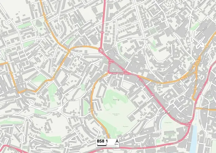 Stampa con cornice : Bristol BS8 1 Map