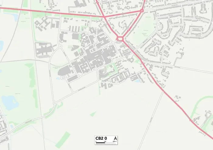 Stampa con cornice : Cambridge CB2 0 Mappa Stampa con cornice : Cambridge CB2 0 Mappa