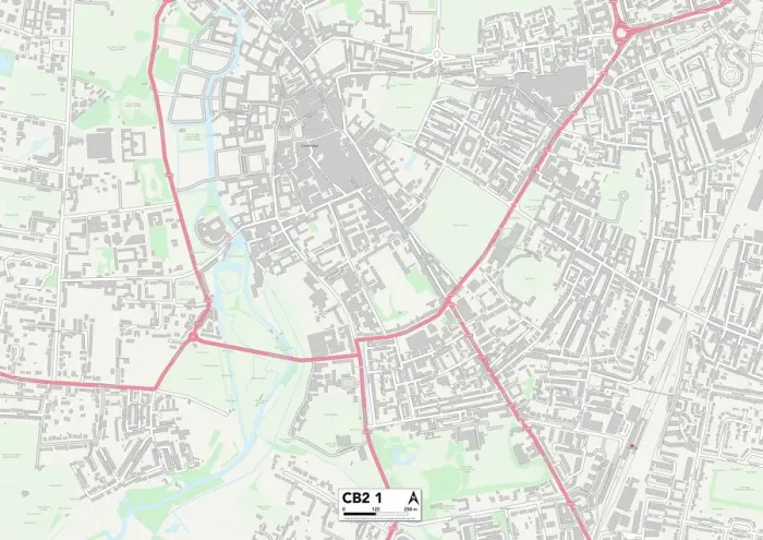 Stampa con cornice : Cambridge CB2 1 Map