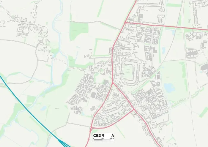 Stampa con cornice : Cambridge CB2 9 Mappa Stampa con cornice : Cambridge CB2 9 Mappa
