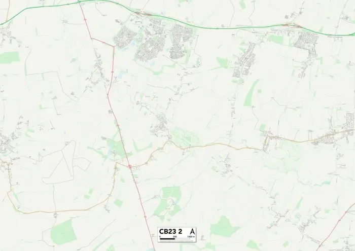 Stampa con cornice : Cambridge CB23 2 Map Stampa con cornice : Cambridge CB23 2 Map