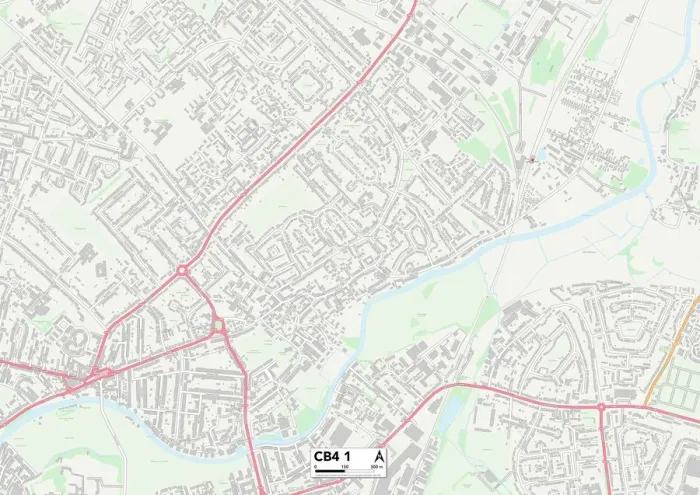 Stampa con cornice : Cambridge CB4 1 Map Stampa con cornice : Cambridge CB4 1 Map