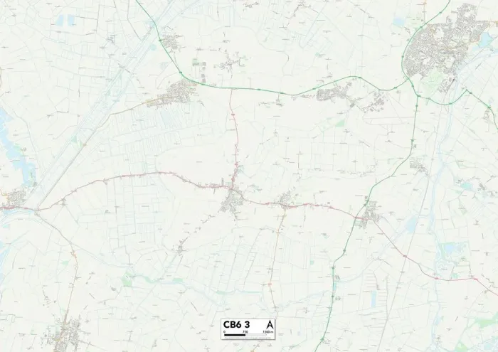 Stampa con cornice : Ely CB6 3 Map