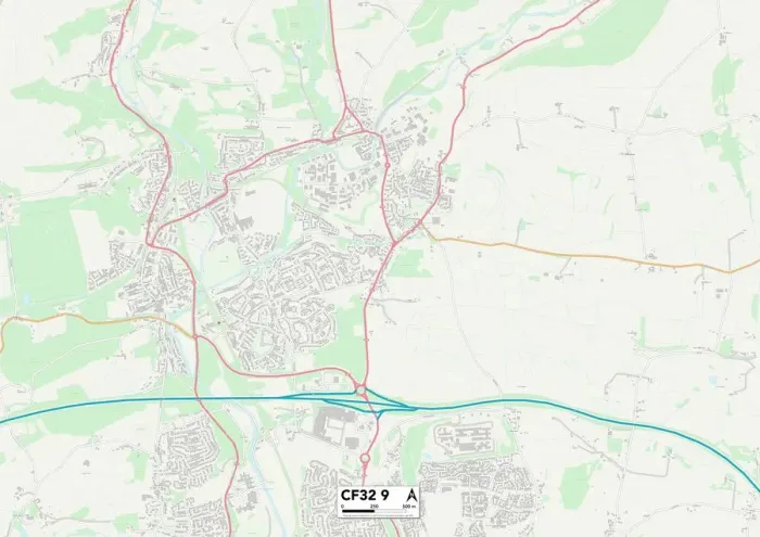Stampa con cornice : Bridgend CF32 9 Mappa Stampa con cornice : Bridgend CF32 9 Mappa