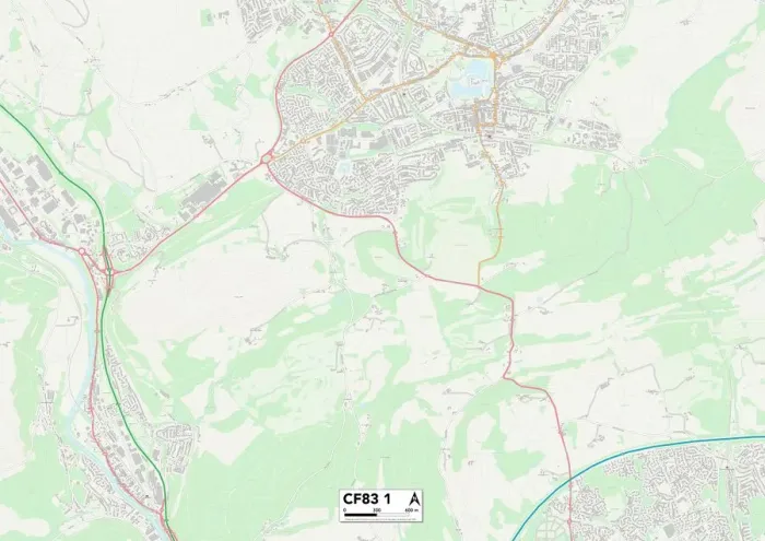 Stampa con cornice : CF83 1 Mappa di Caerphilly Stampa con cornice : CF83 1 Mappa di Caerphilly