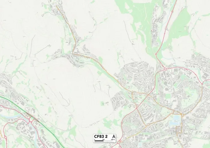 Stampa con cornice : Caerphilly CF83 2 Map Stampa con cornice : Caerphilly CF83 2 Map
