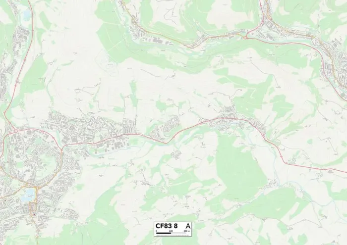 Stampa con cornice : Caerphilly CF83 8 Mappa Stampa con cornice : Caerphilly CF83 8 Mappa