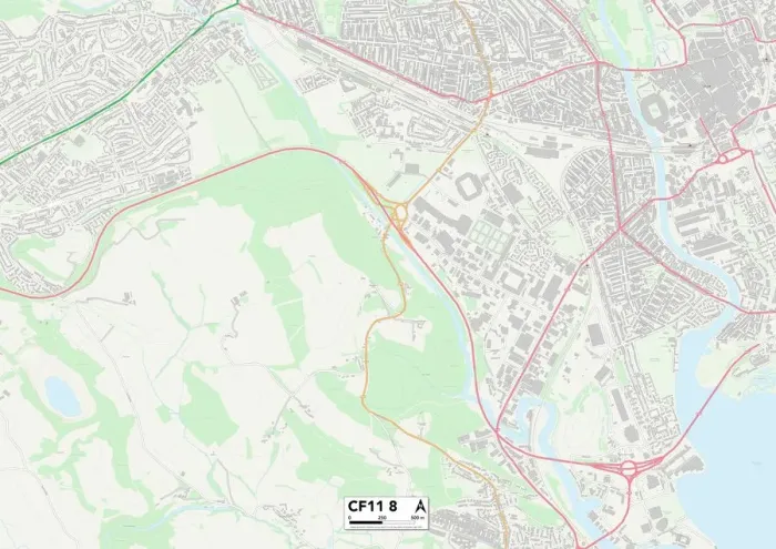 Stampa con cornice : CF11 8 Mappa di Cardiff